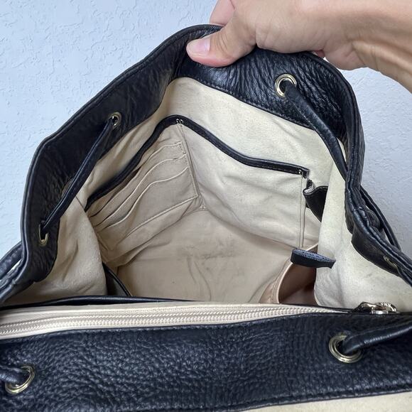 Levenger Canvas Backpack with leather straps and flap, office, work, school